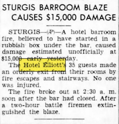 Hotel Elliott - Nov 1950 Fire (newer photo)